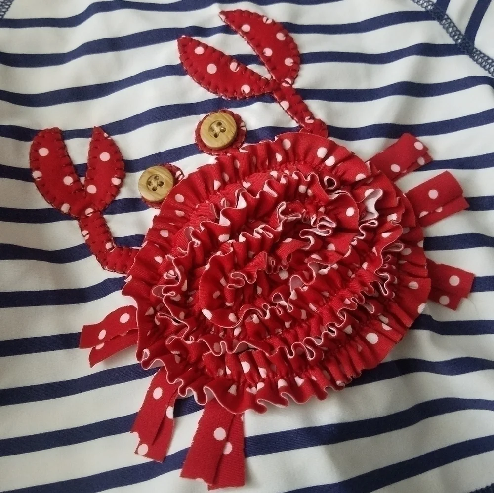 Mud Pie Crab Rashguard Swim Shirt Bathing Suit 12-18m